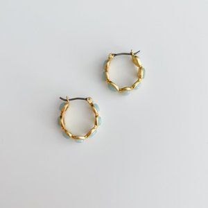 Madewell Stone Collection Amazonite Hoop Earrings